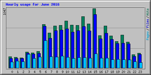 Hourly usage for June 2016